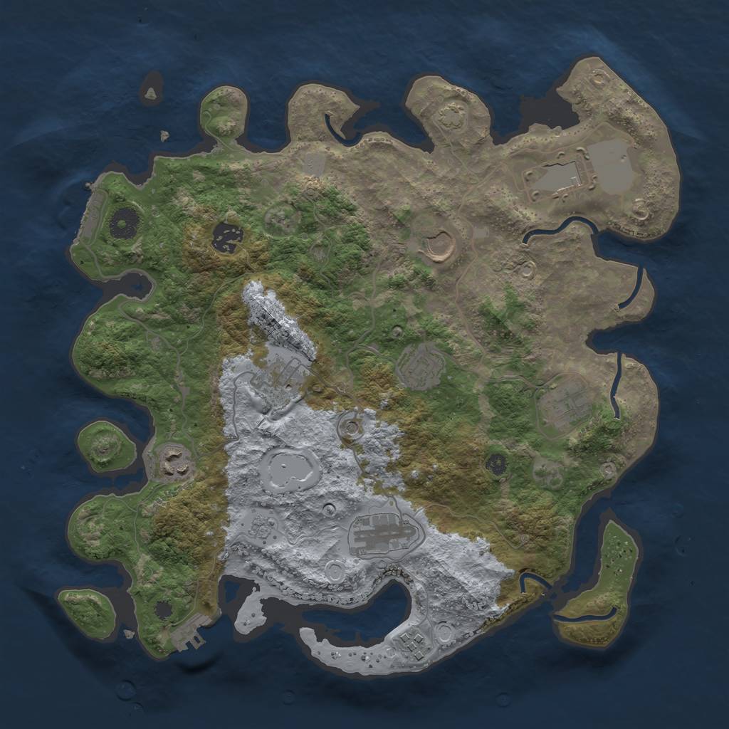 Rust Map: Procedural Map, Size: 3550, Seed: 19720715, 17 Monuments