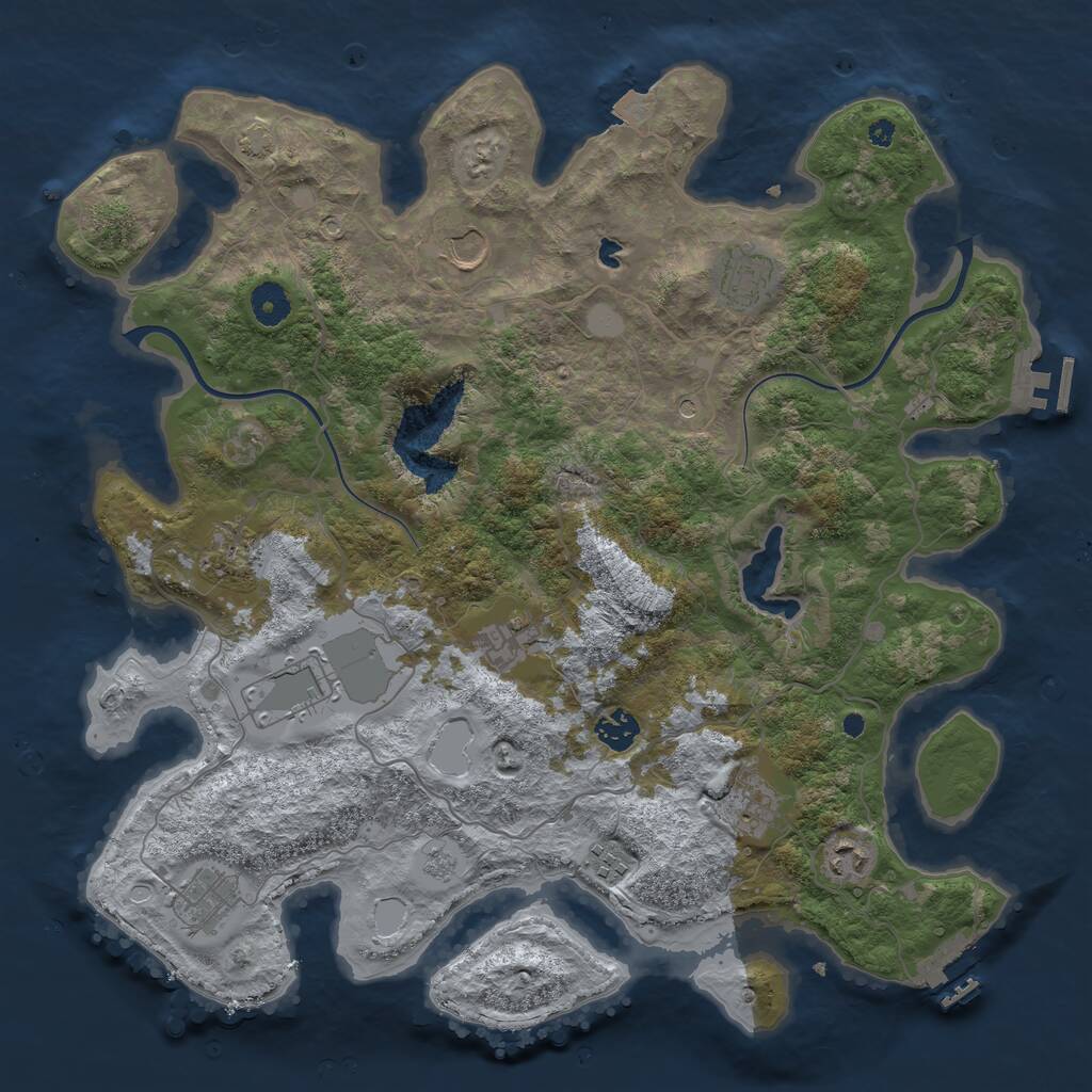 Rust Map: Procedural Map, Size: 4000, Seed: 1803848265, 16 Monuments