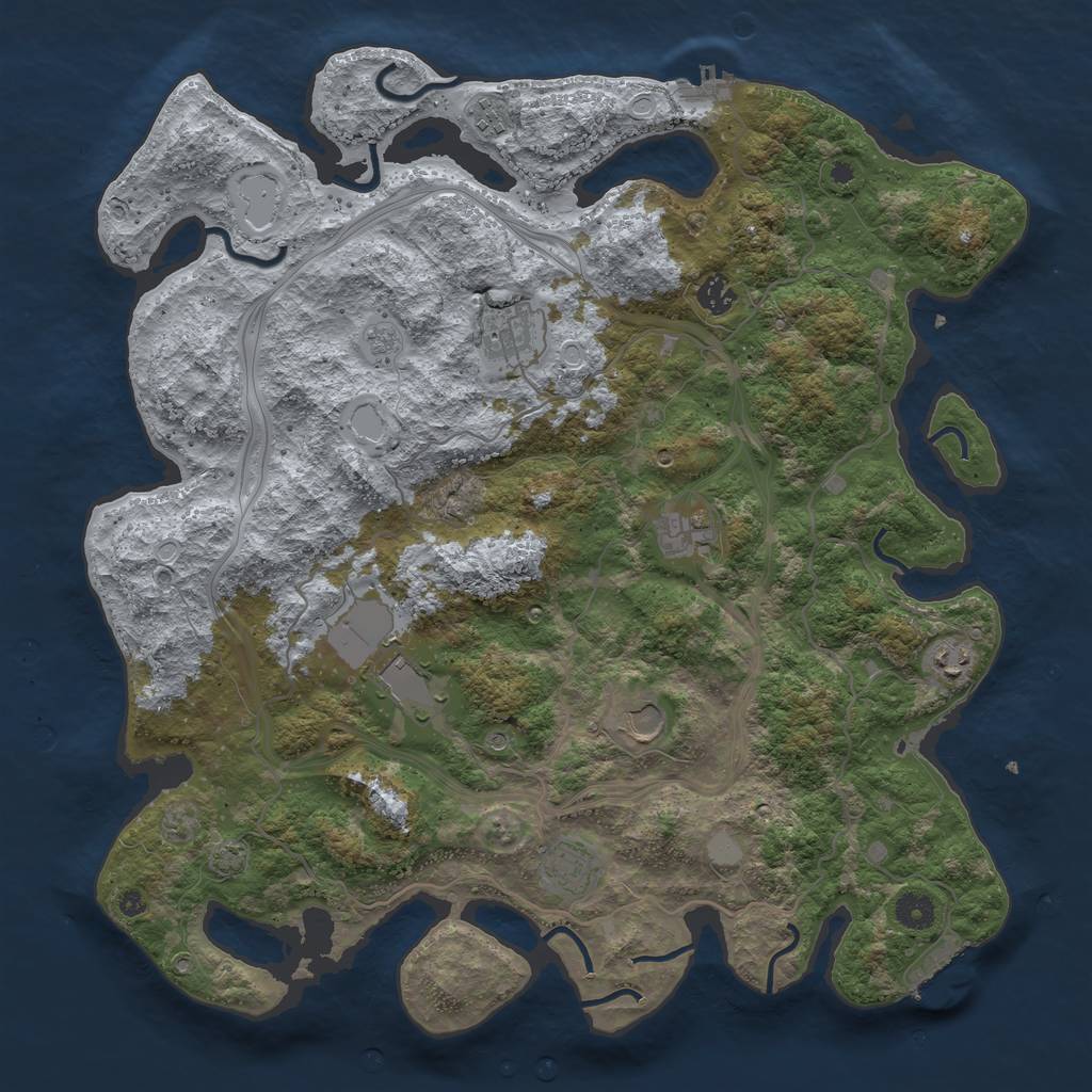 Rust Map: Procedural Map, Size: 4250, Seed: 162541537, 16 Monuments