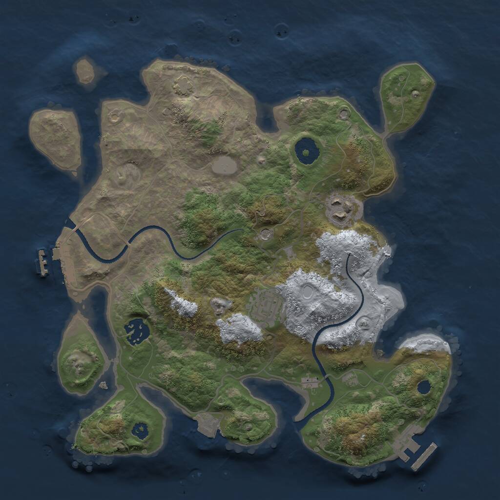 Rust Map: Procedural Map, Size: 3000, Seed: 568213, 8 Monuments
