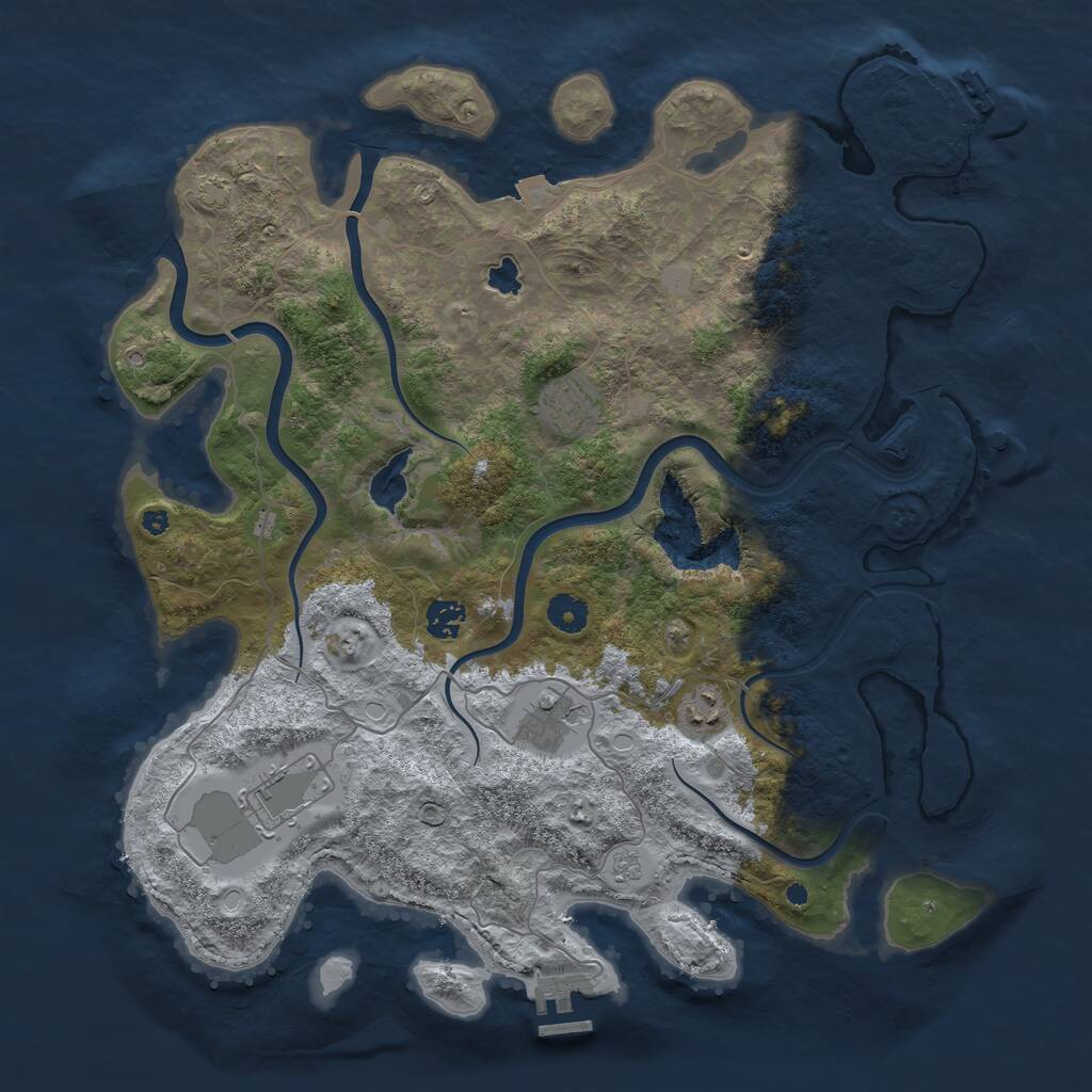 Rust Map: Procedural Map, Size: 4100, Seed: 9530936, 10 Monuments
