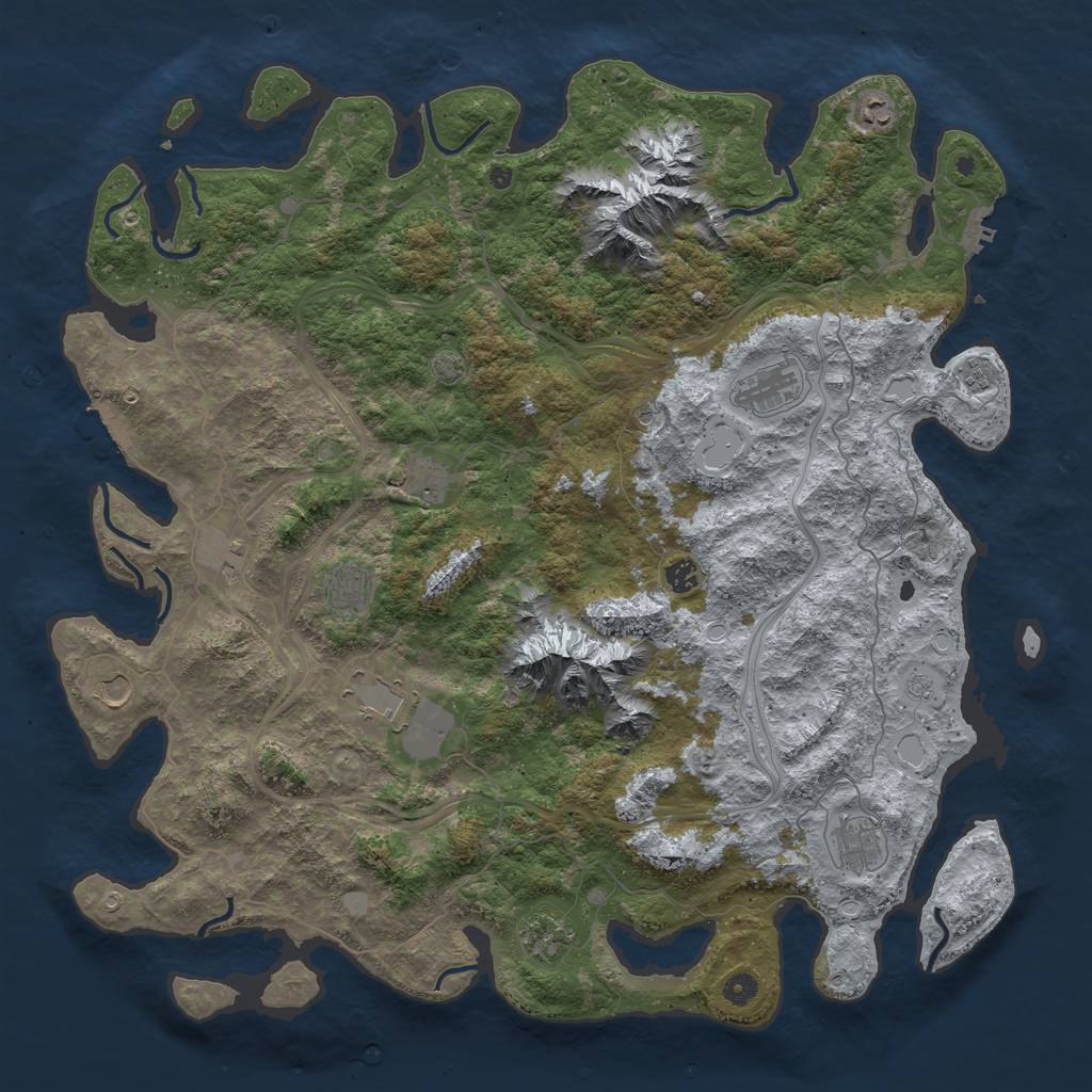 Rust Map: Procedural Map, Size: 5000, Seed: 105467569, 19 Monuments