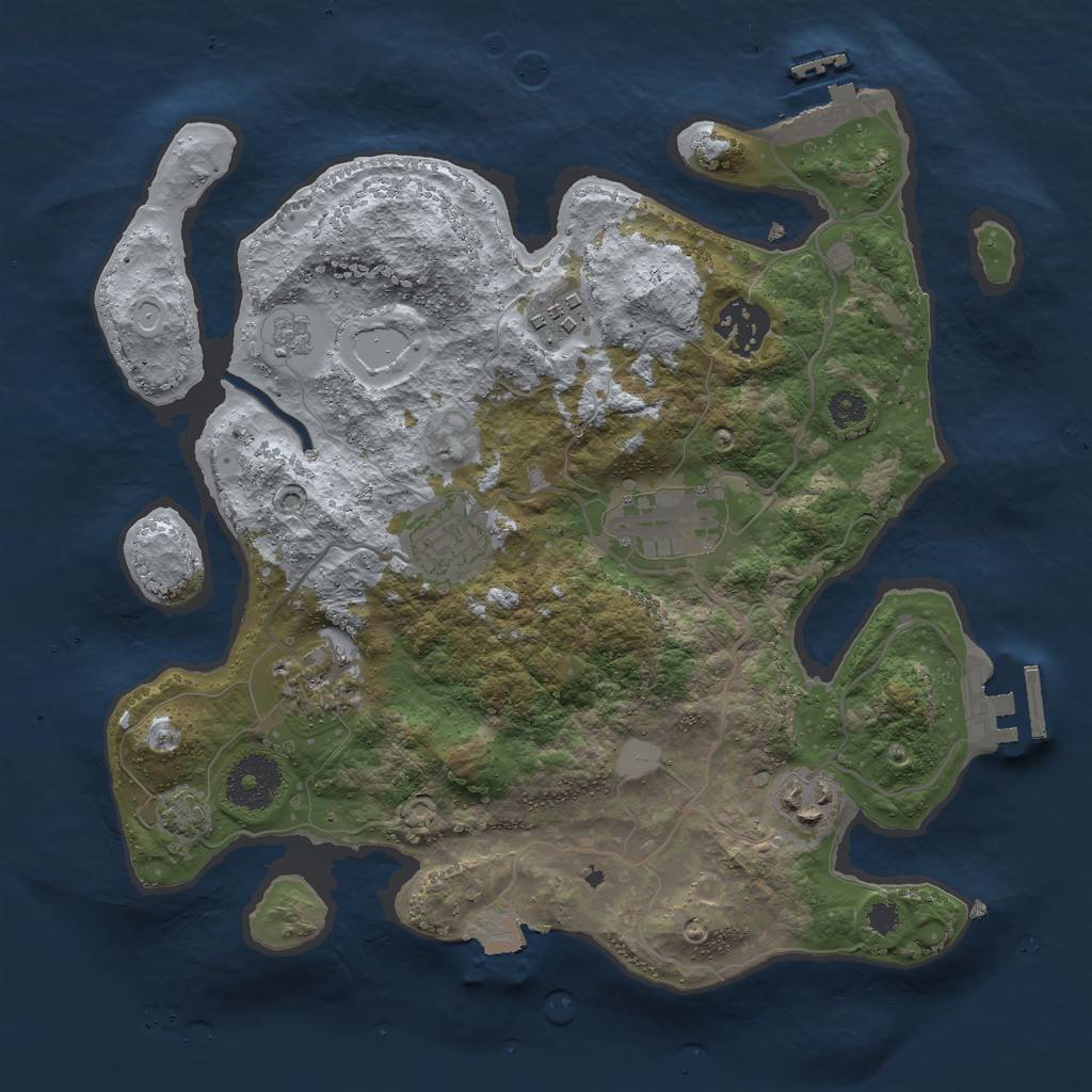 Rust Map: Procedural Map, Size: 3000, Seed: 96587, 13 Monuments