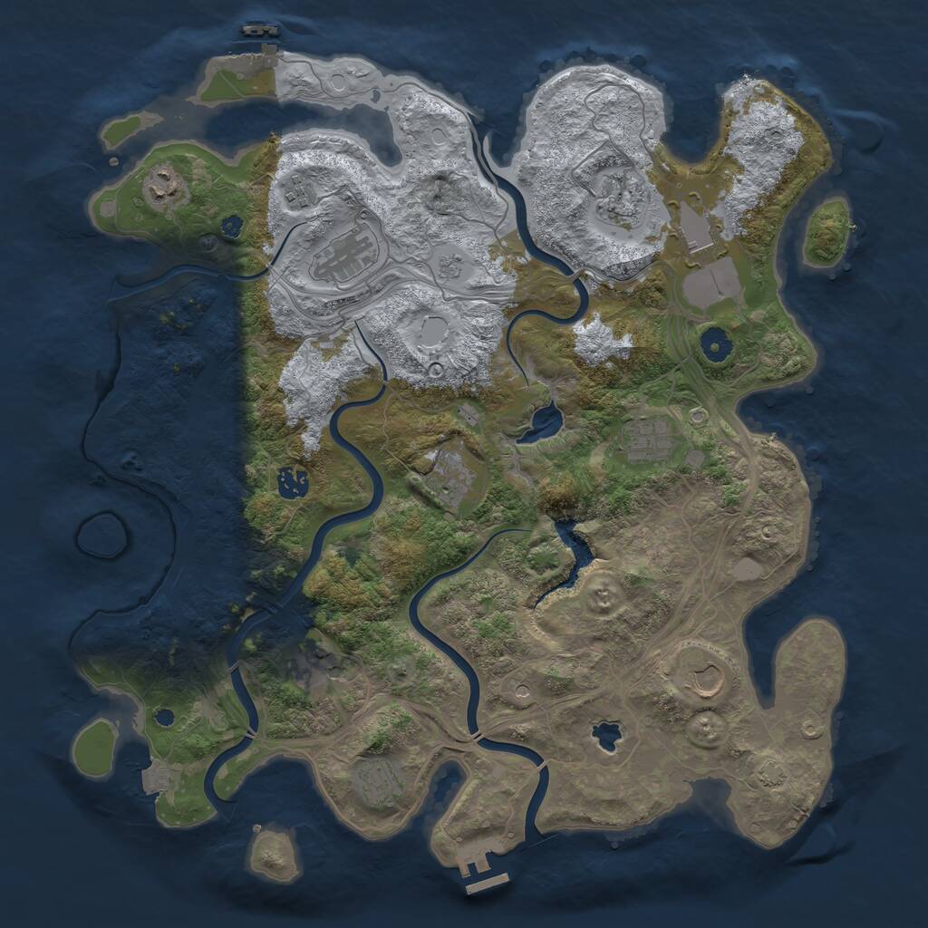 Rust Map: Procedural Map, Size: 4250, Seed: 1852842761, 17 Monuments