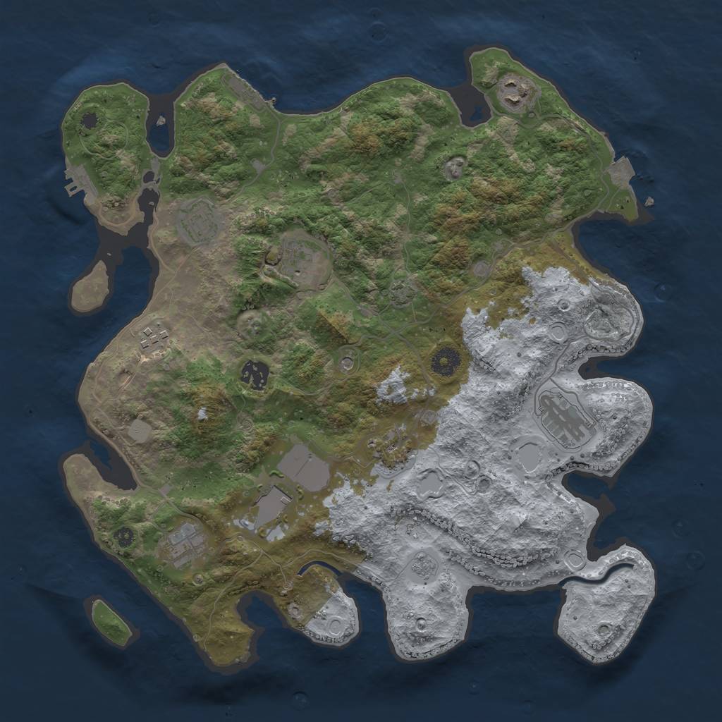 Rust Map: Procedural Map, Size: 3750, Seed: 1666506048, 17 Monuments