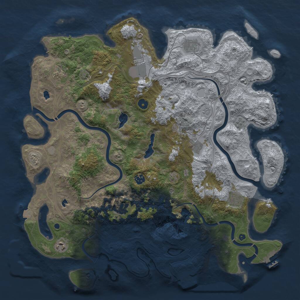 Rust Map: Procedural Map, Size: 4500, Seed: 1234561, 15 Monuments