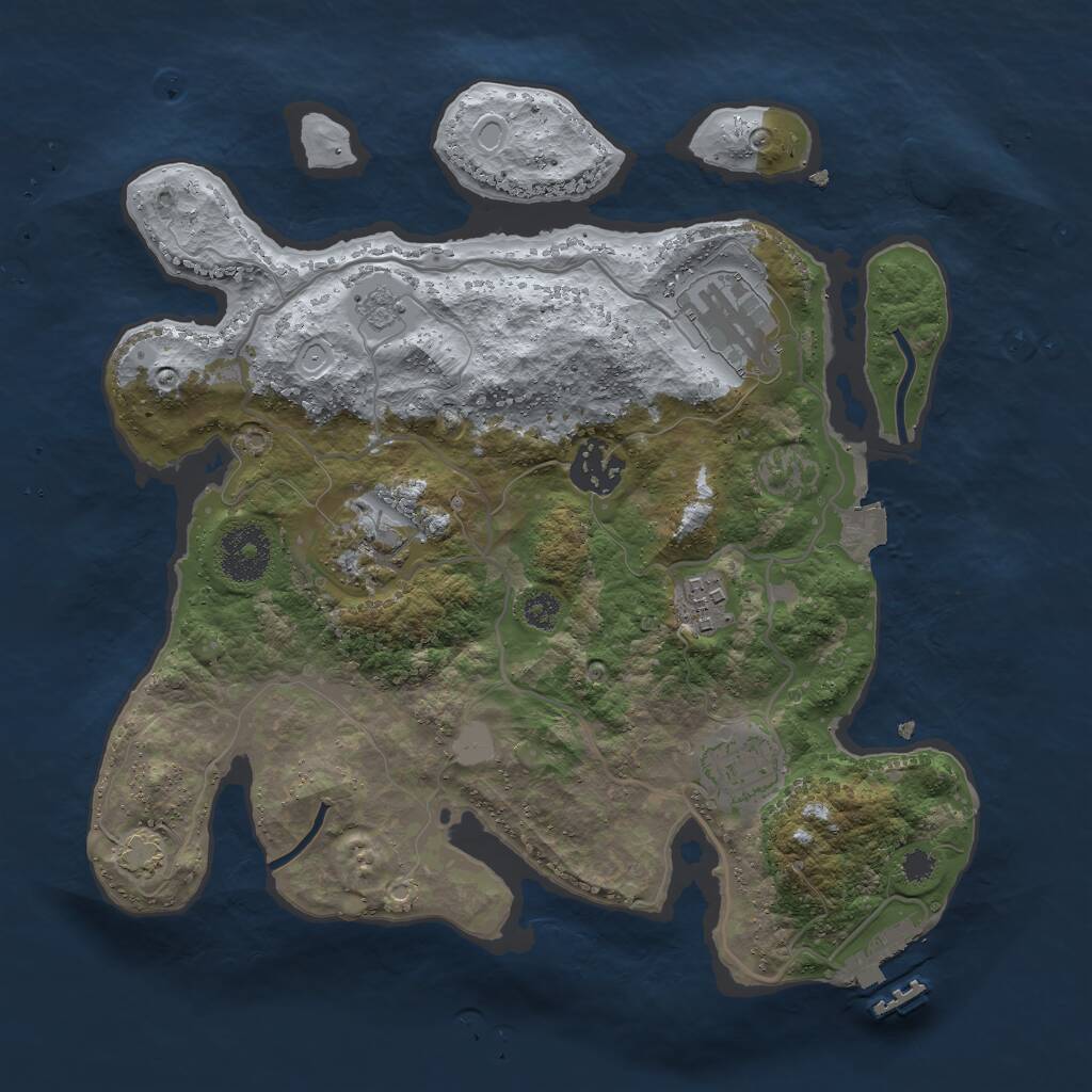 Rust Map: Procedural Map, Size: 3000, Seed: 132201351, 9 Monuments