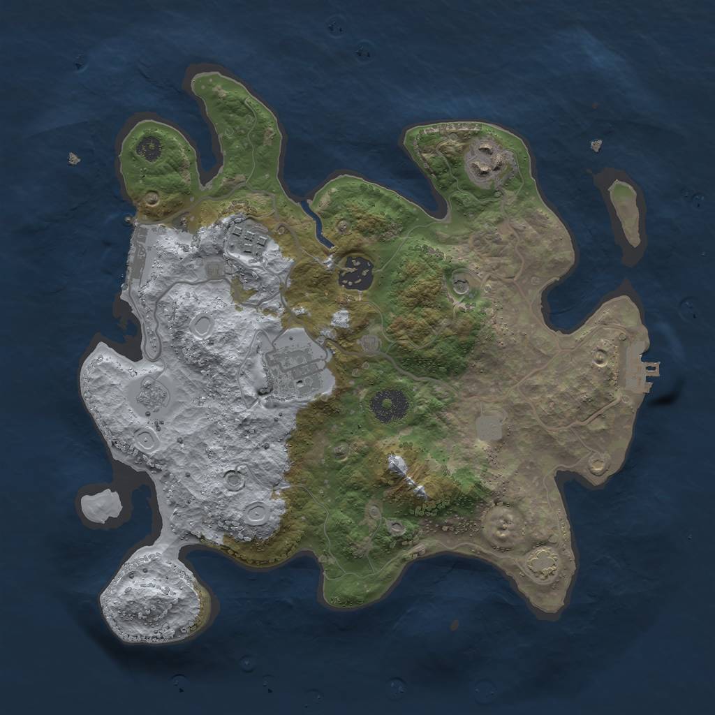 Rust Map: Procedural Map, Size: 3000, Seed: 96321339, 12 Monuments