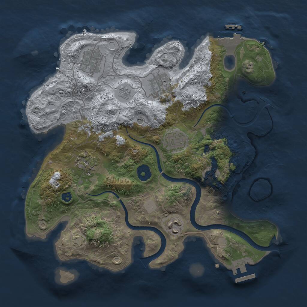 Rust Map: Procedural Map, Size: 3000, Seed: 1489168582, 12 Monuments