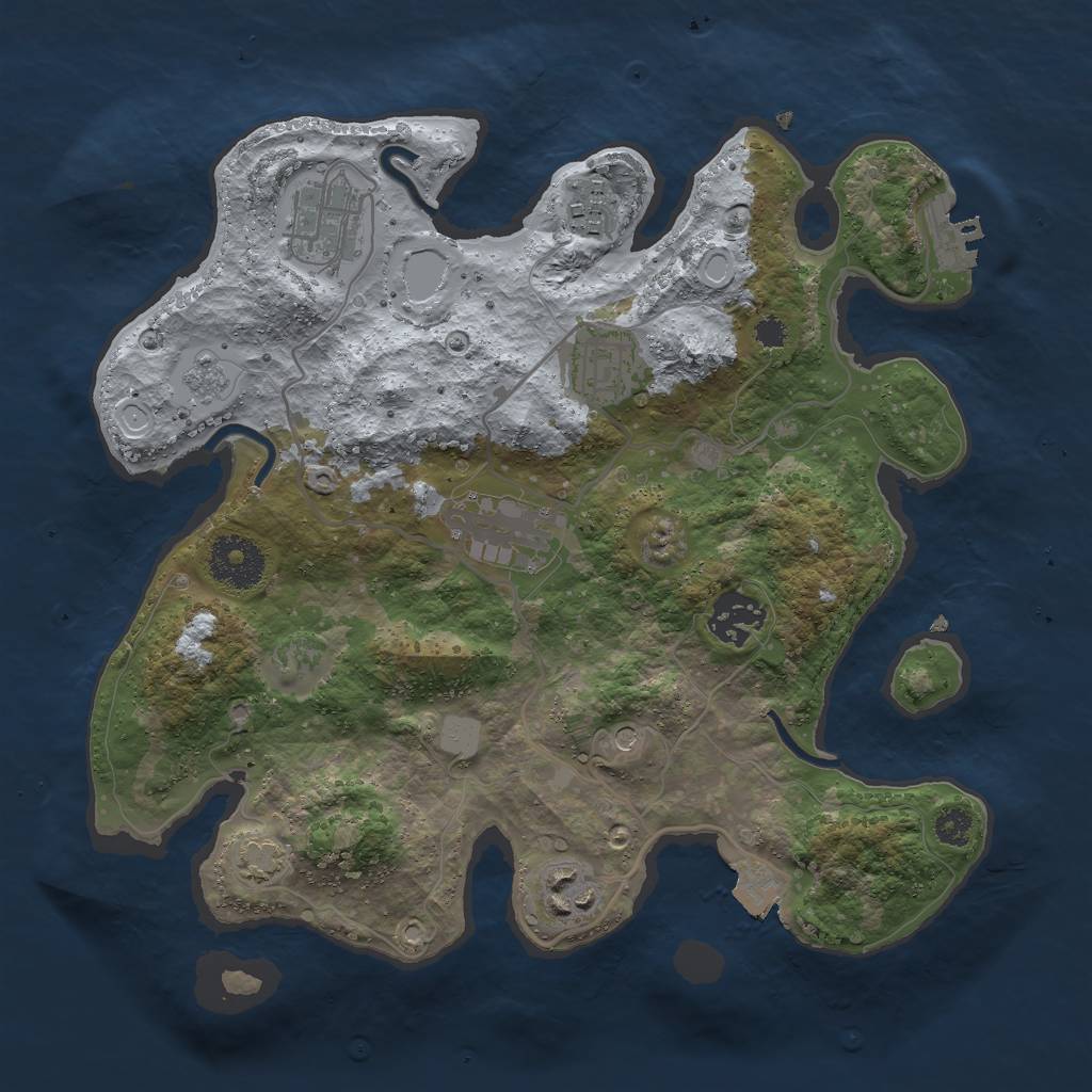 Rust Map: Procedural Map, Size: 3000, Seed: 1489168582, 13 Monuments