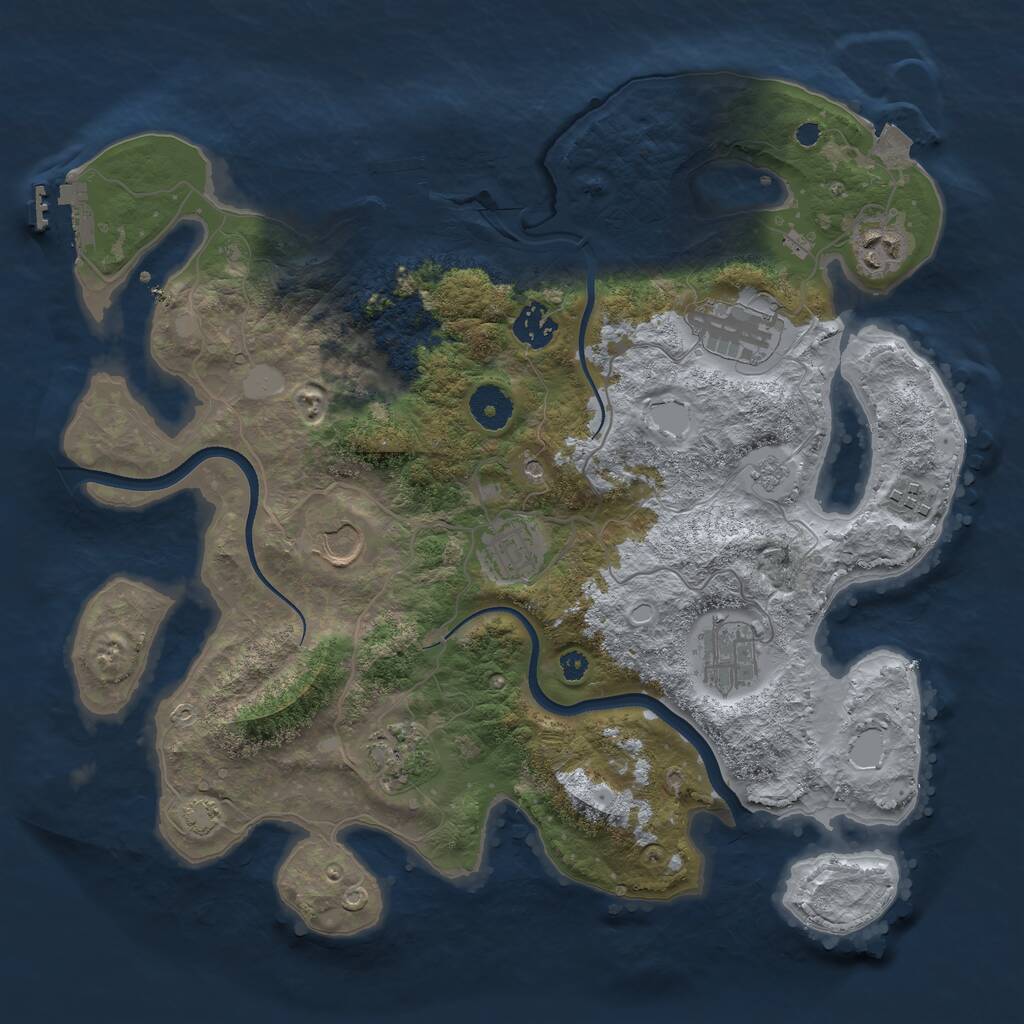 Rust Map: Procedural Map, Size: 3600, Seed: 81974644, 14 Monuments