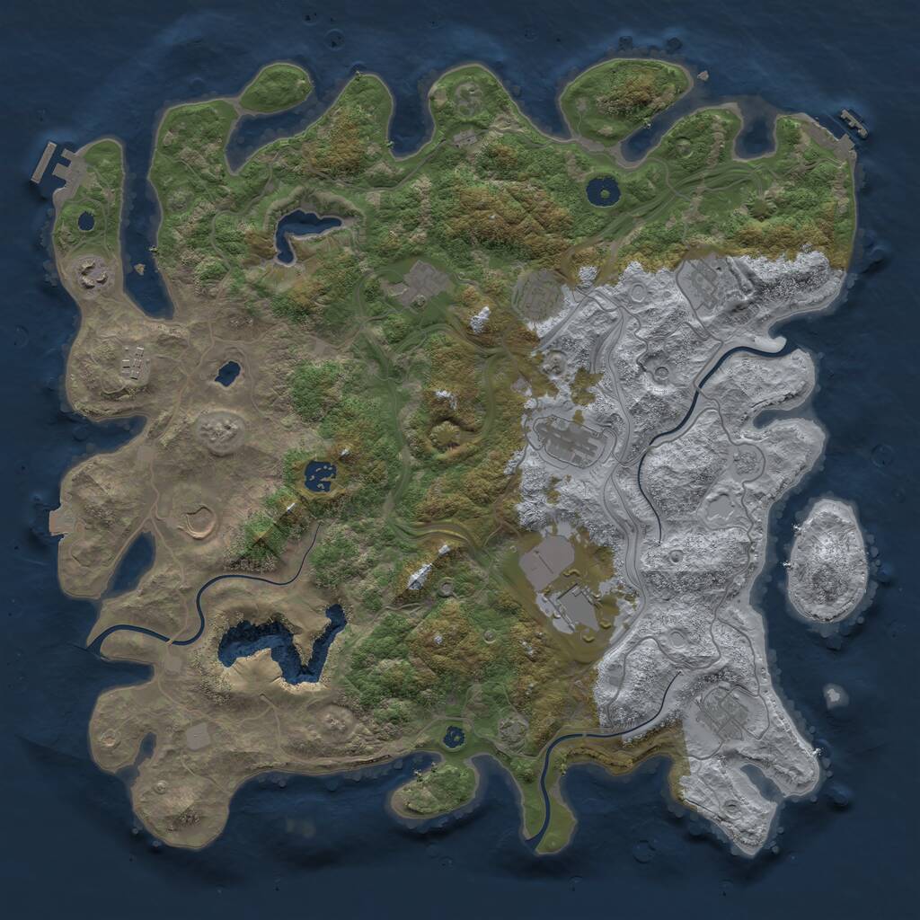 Rust Map: Procedural Map, Size: 4300, Seed: 19932256, 16 Monuments