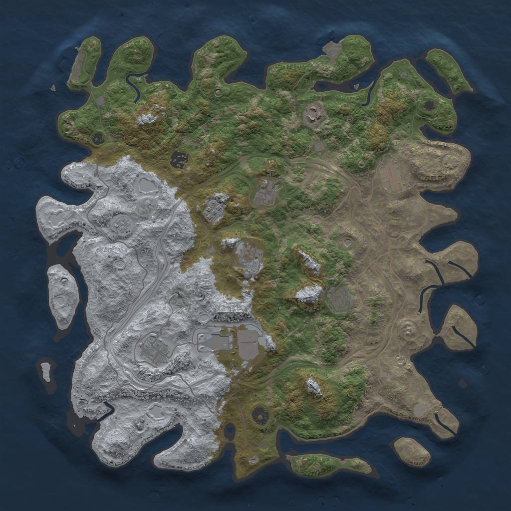 Rust Map: Procedural Map, Size: 4400, Seed: 59060437, 16 Monuments