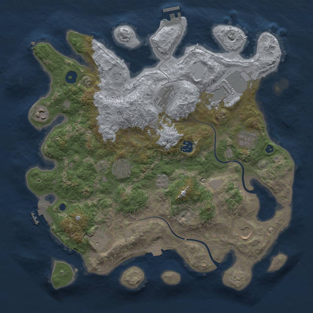 Rust Map: Procedural Map, Size: 3800, Seed: 35805439, 15 Monuments