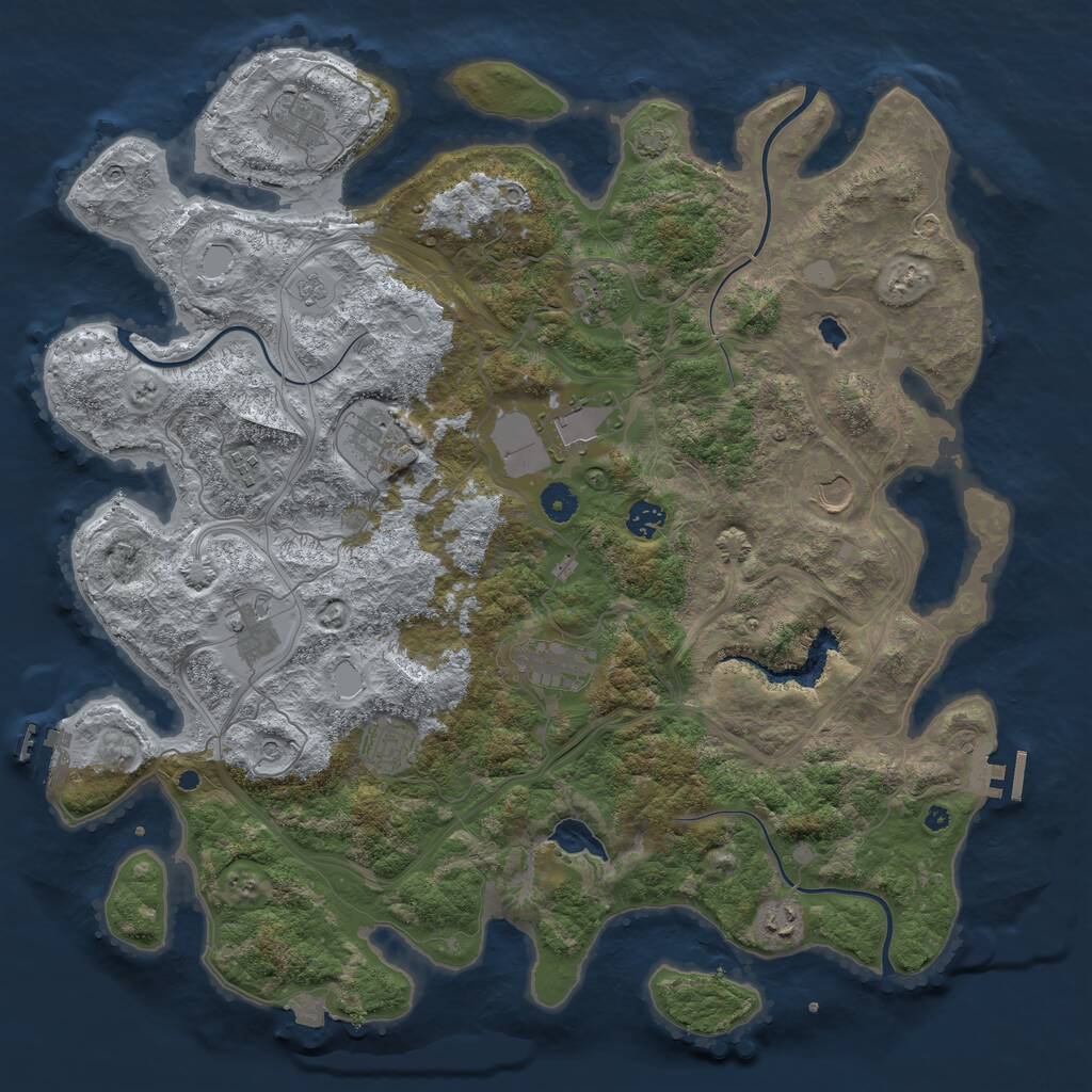 Rust Map: Procedural Map, Size: 4400, Seed: 68998939, 17 Monuments