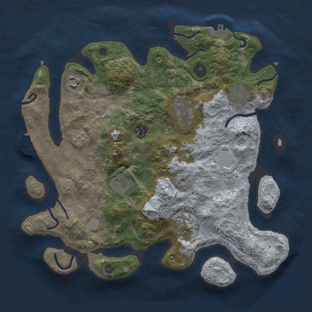 Rust Map: Procedural Map, Size: 3400, Seed: 56451763, 15 Monuments