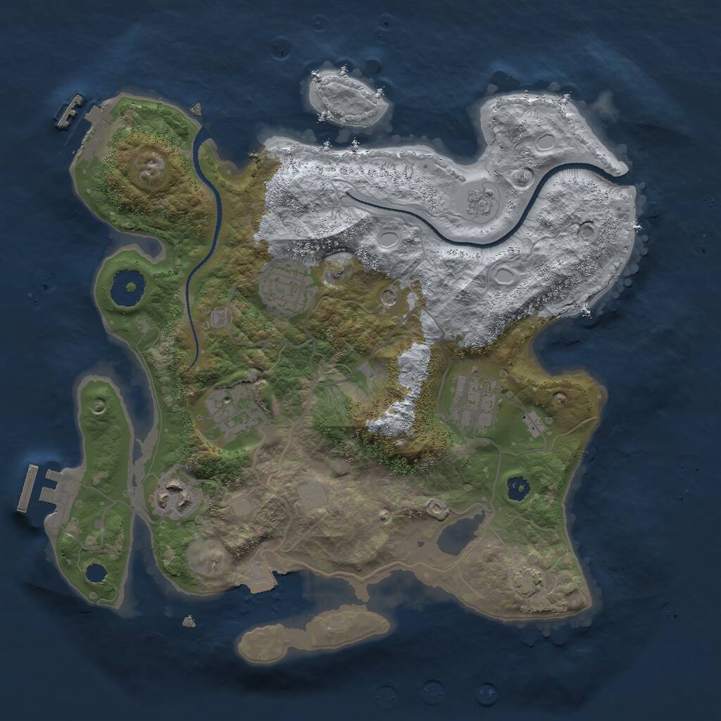 Rust Map: Procedural Map, Size: 3000, Seed: 76025763, 10 Monuments