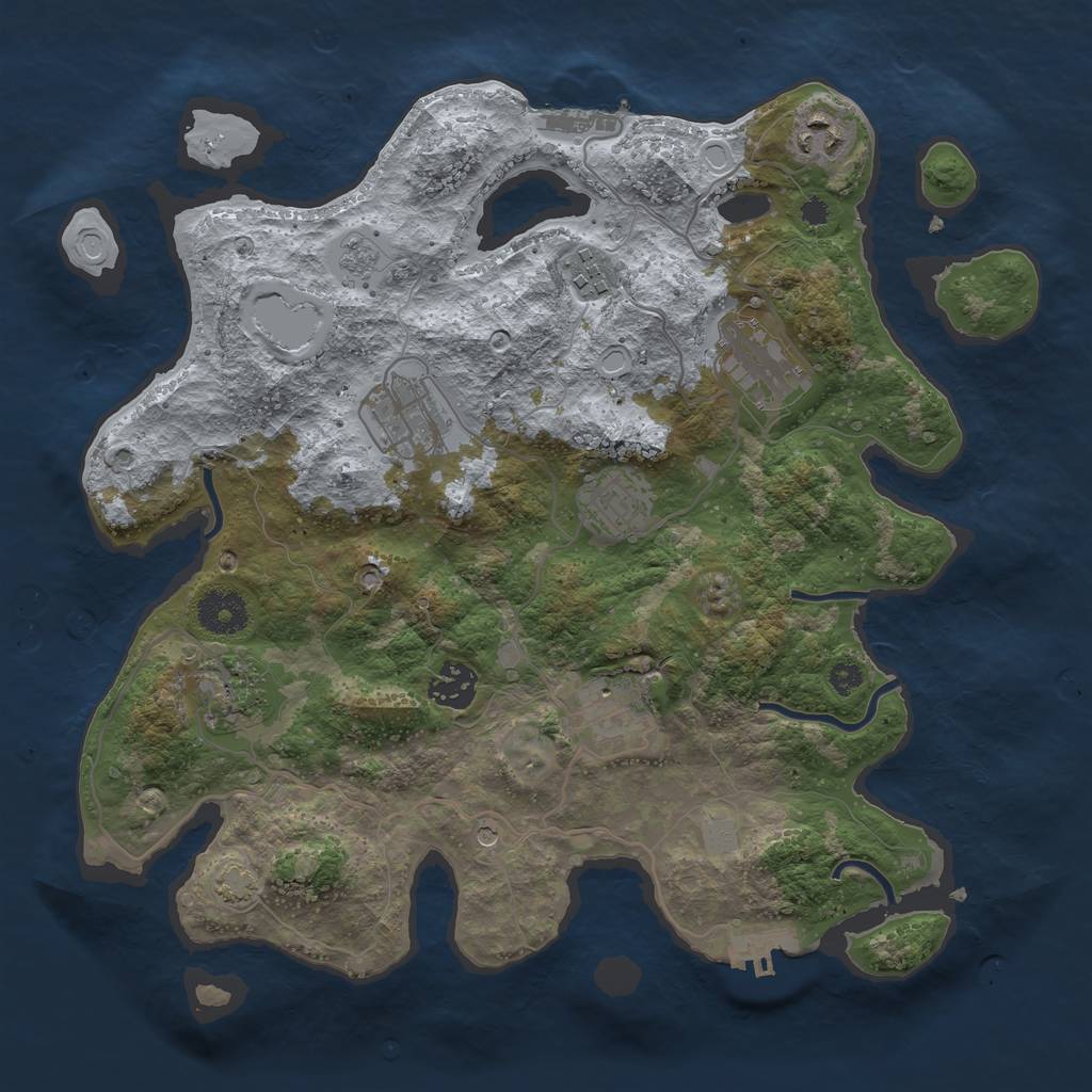 Rust Map: Procedural Map, Size: 3400, Seed: 1489168582, 16 Monuments