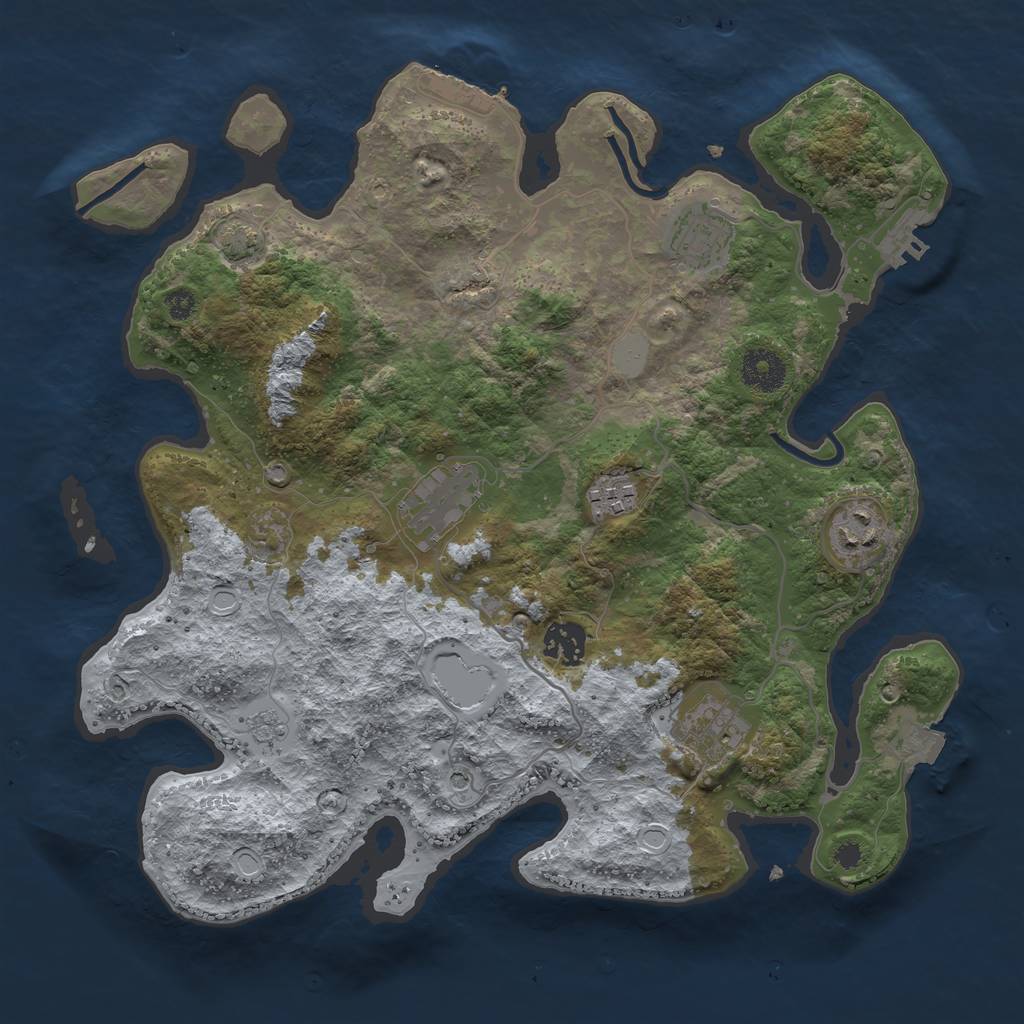 Rust Map: Procedural Map, Size: 3450, Seed: 62113149, 14 Monuments