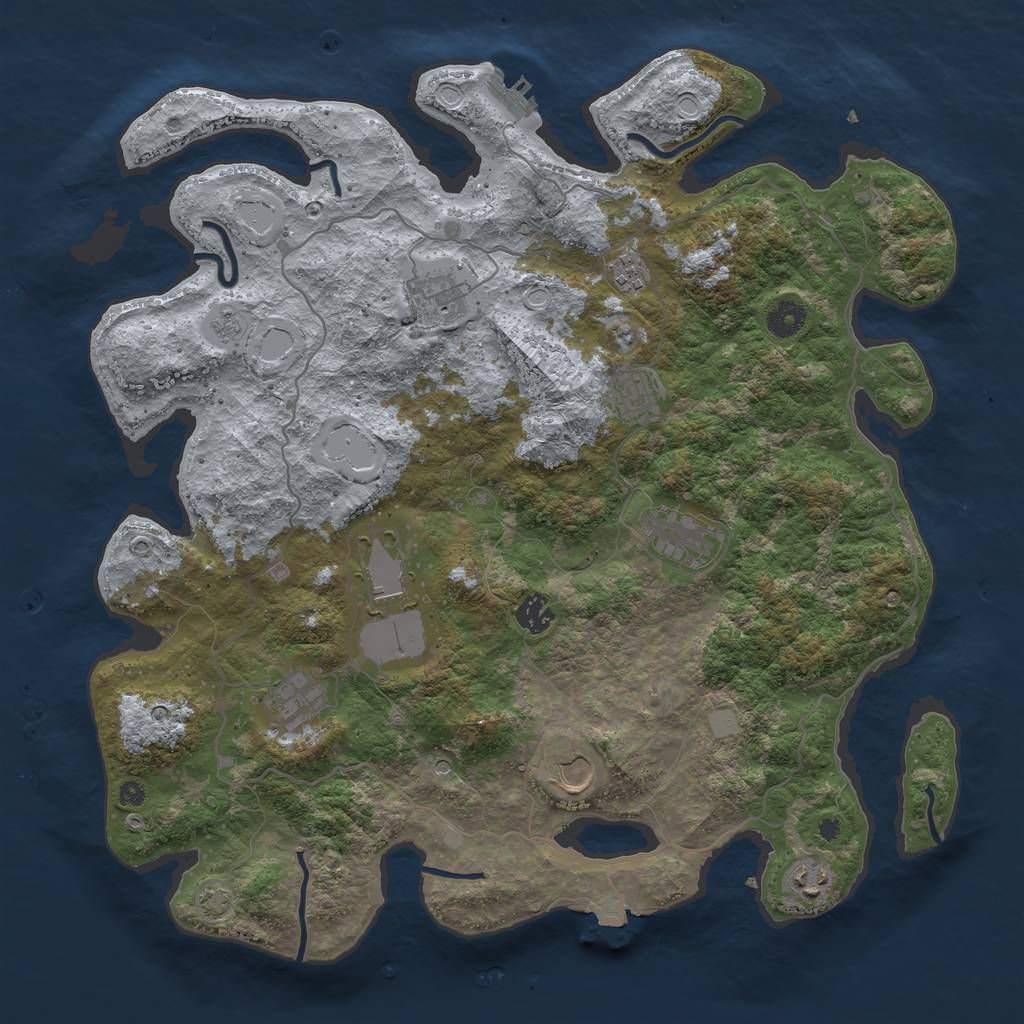 Rust Map: Procedural Map, Size: 4100, Seed: 10655665, 16 Monuments