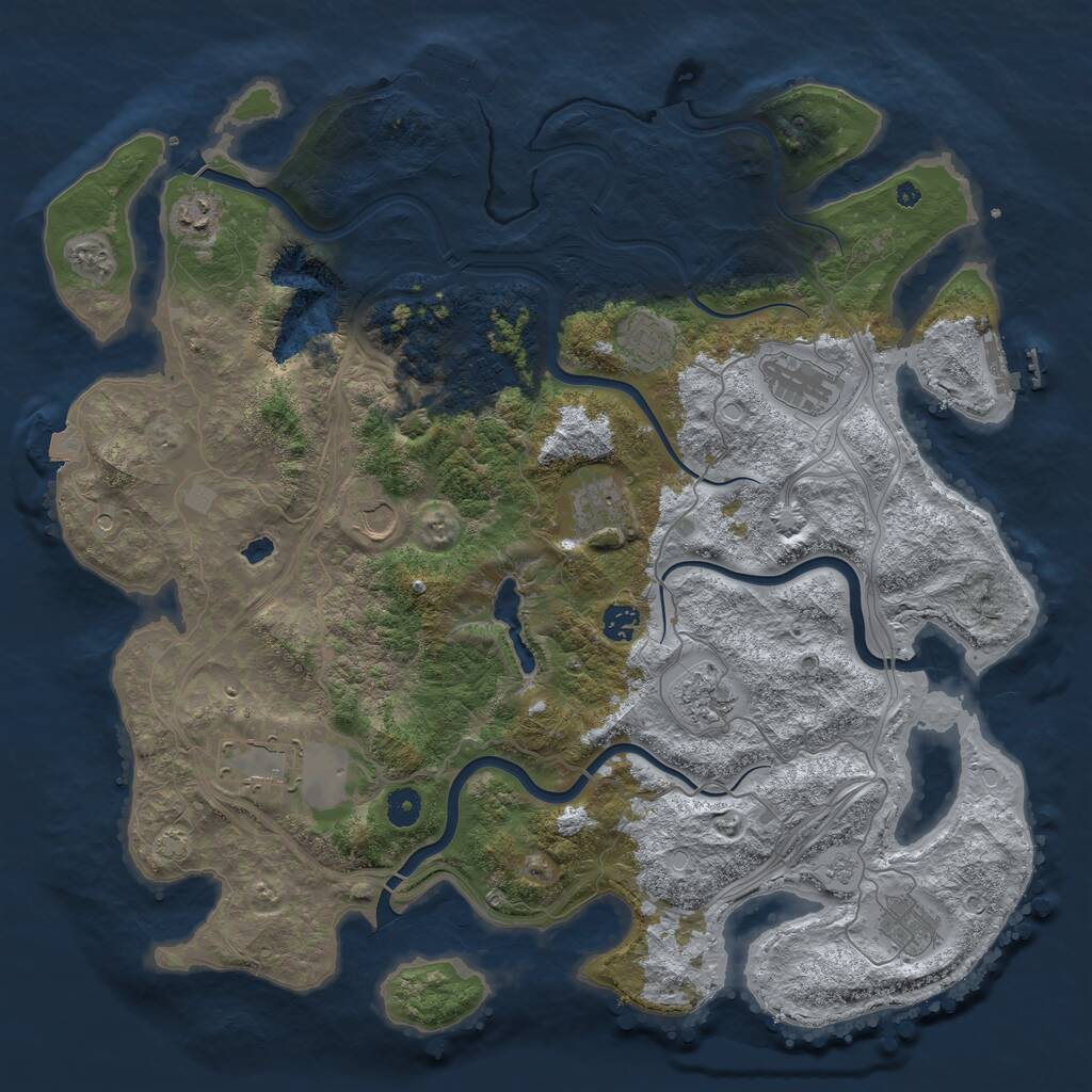 Rust Map: Procedural Map, Size: 4400, Seed: 81413903, 16 Monuments