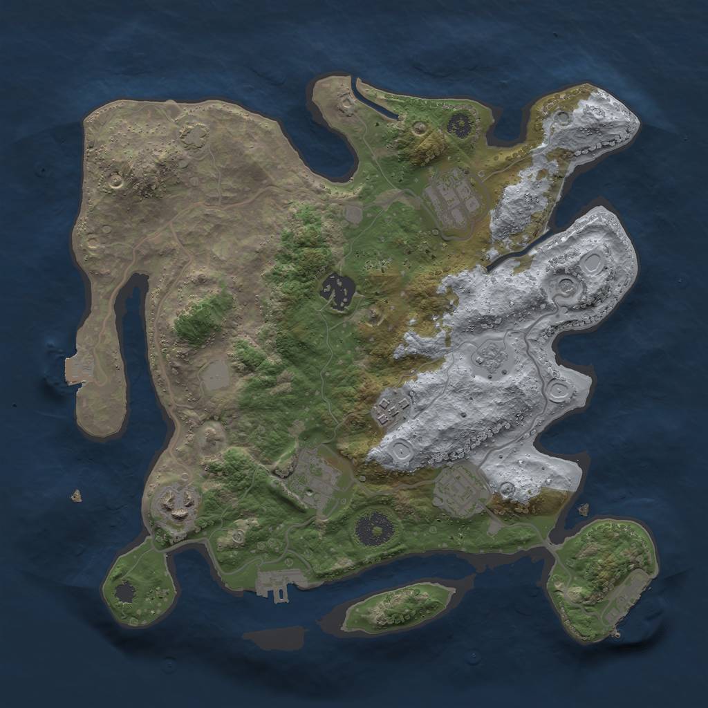 Rust Map: Procedural Map, Size: 3000, Seed: 1489761266, 14 Monuments