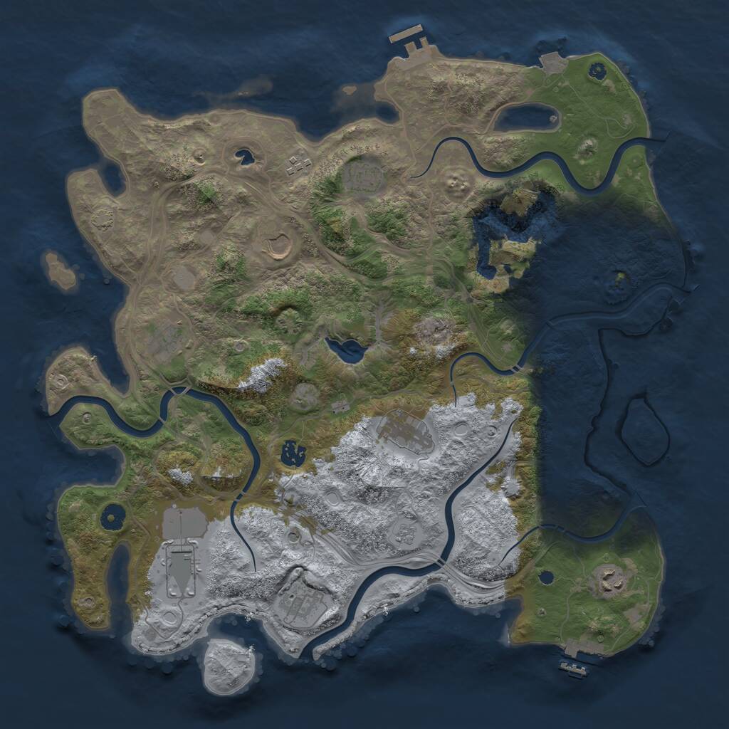 Rust Map: Procedural Map, Size: 4250, Seed: 51723951, 15 Monuments