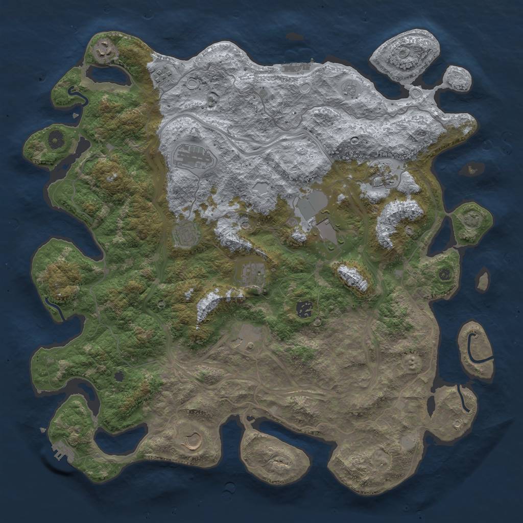 Rust Map: Procedural Map, Size: 4500, Seed: 555536, 18 Monuments