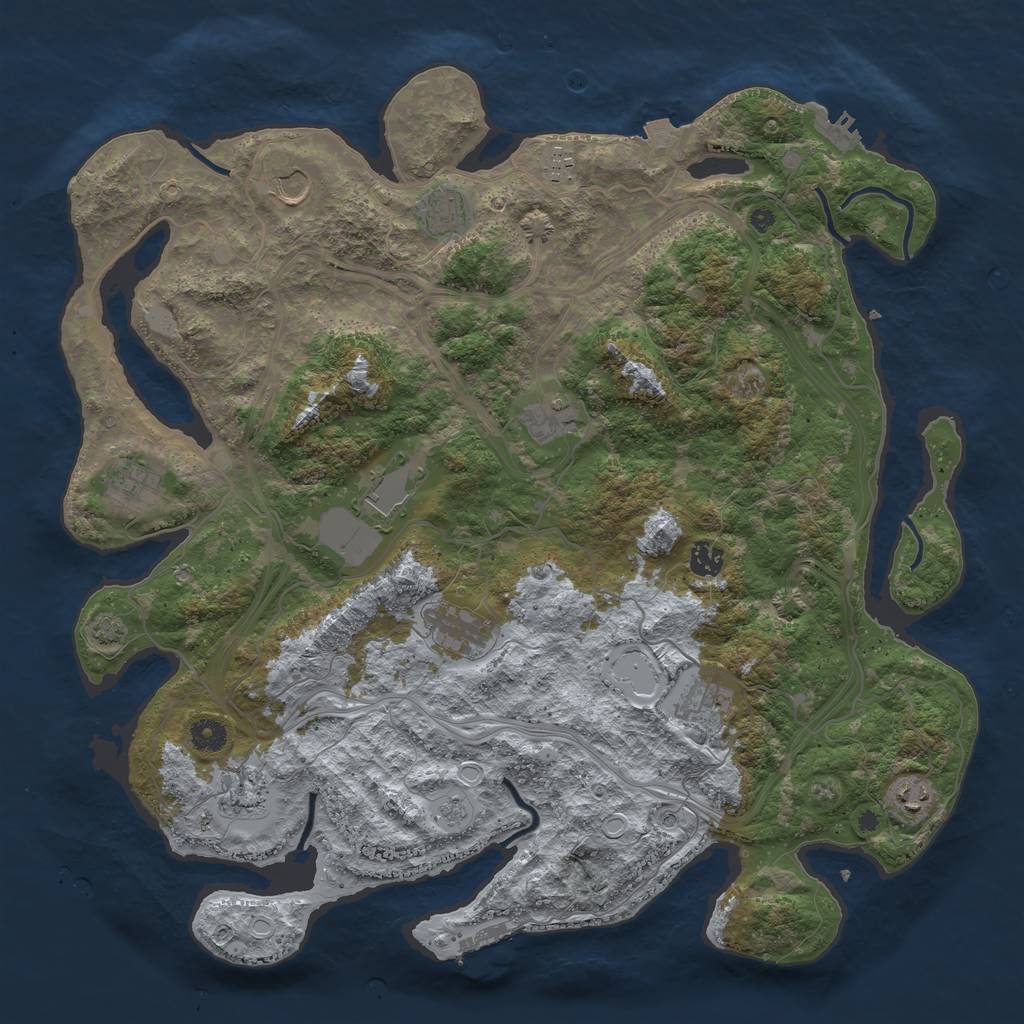 Rust Map: Procedural Map, Size: 4400, Seed: 89461460, 19 Monuments