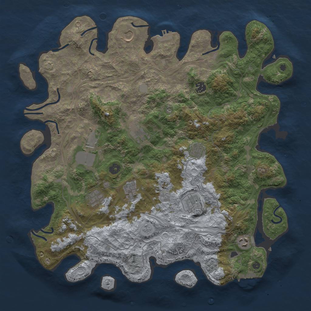 Rust Map: Procedural Map, Size: 4250, Seed: 78853506, 18 Monuments