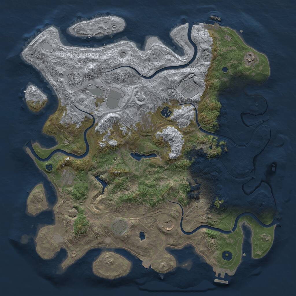 Rust Map: Procedural Map, Size: 4400, Seed: 3873094, 16 Monuments