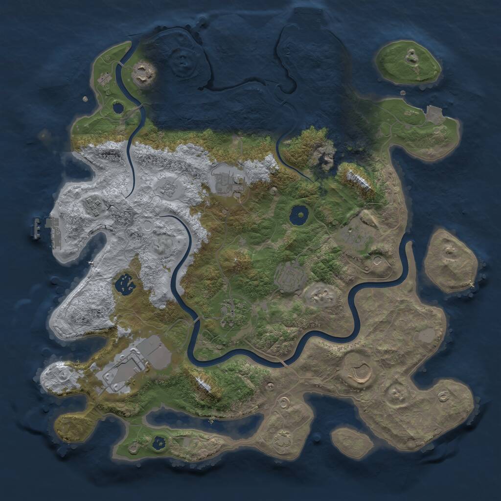 Rust Map: Procedural Map, Size: 3800, Seed: 15342644, 15 Monuments