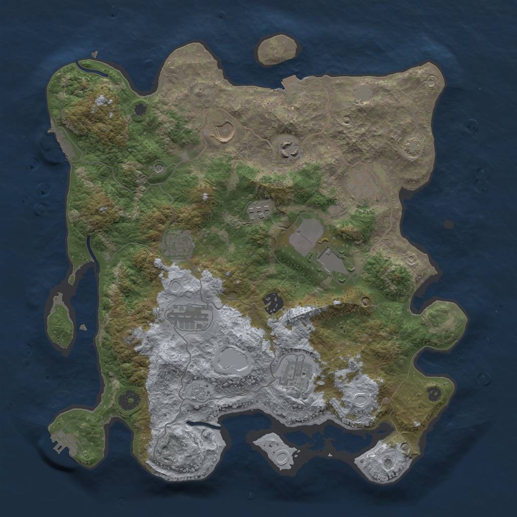 Rust Map: Procedural Map, Size: 3750, Seed: 29710610, 17 Monuments