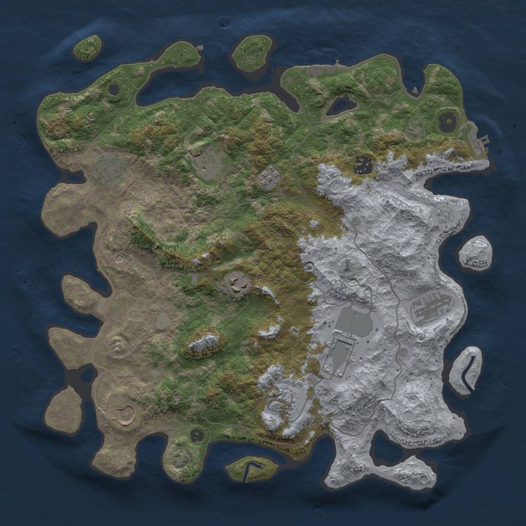Rust Map: Procedural Map, Size: 4000, Seed: 18508464, 17 Monuments