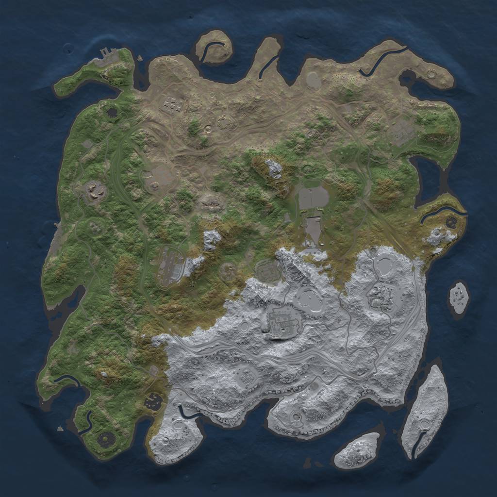 Rust Map: Procedural Map, Size: 4300, Seed: 78607707, 18 Monuments