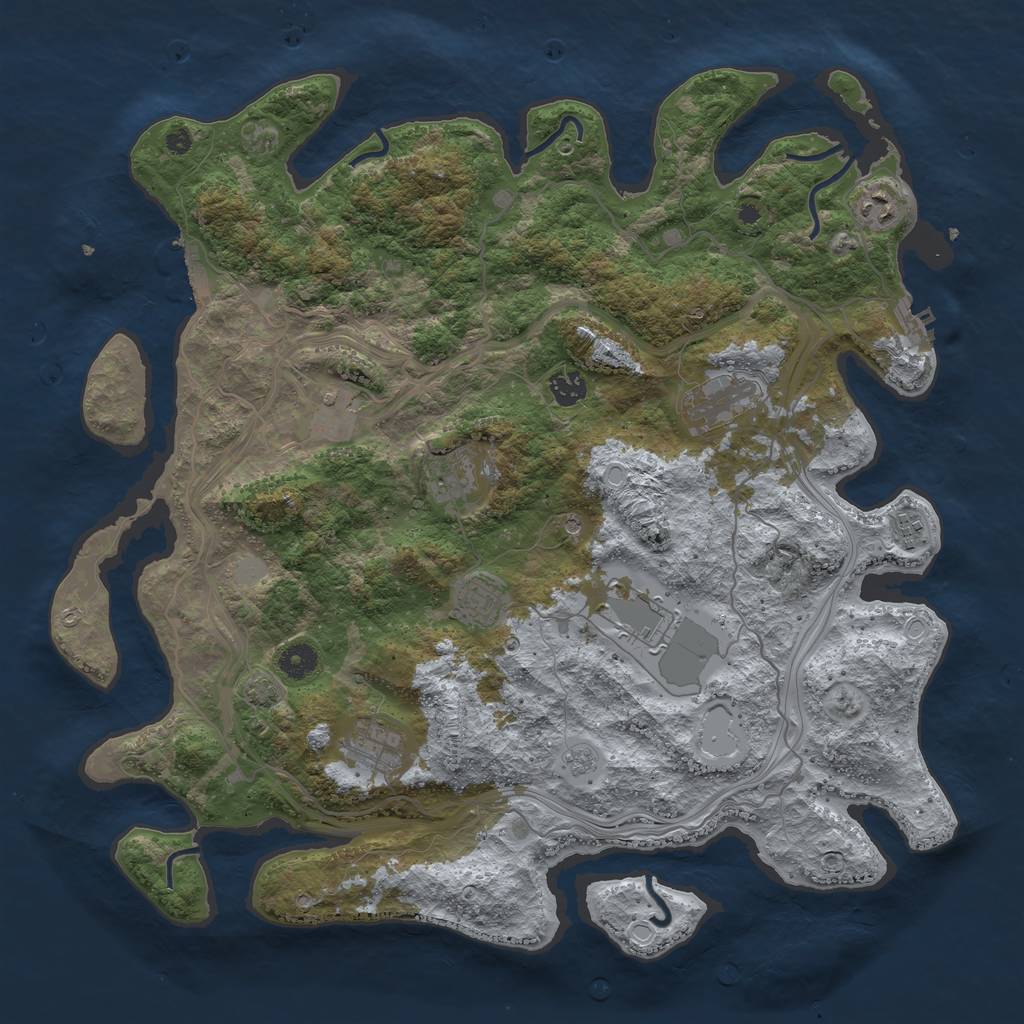 Rust Map: Procedural Map, Size: 4250, Seed: 10642883, 17 Monuments