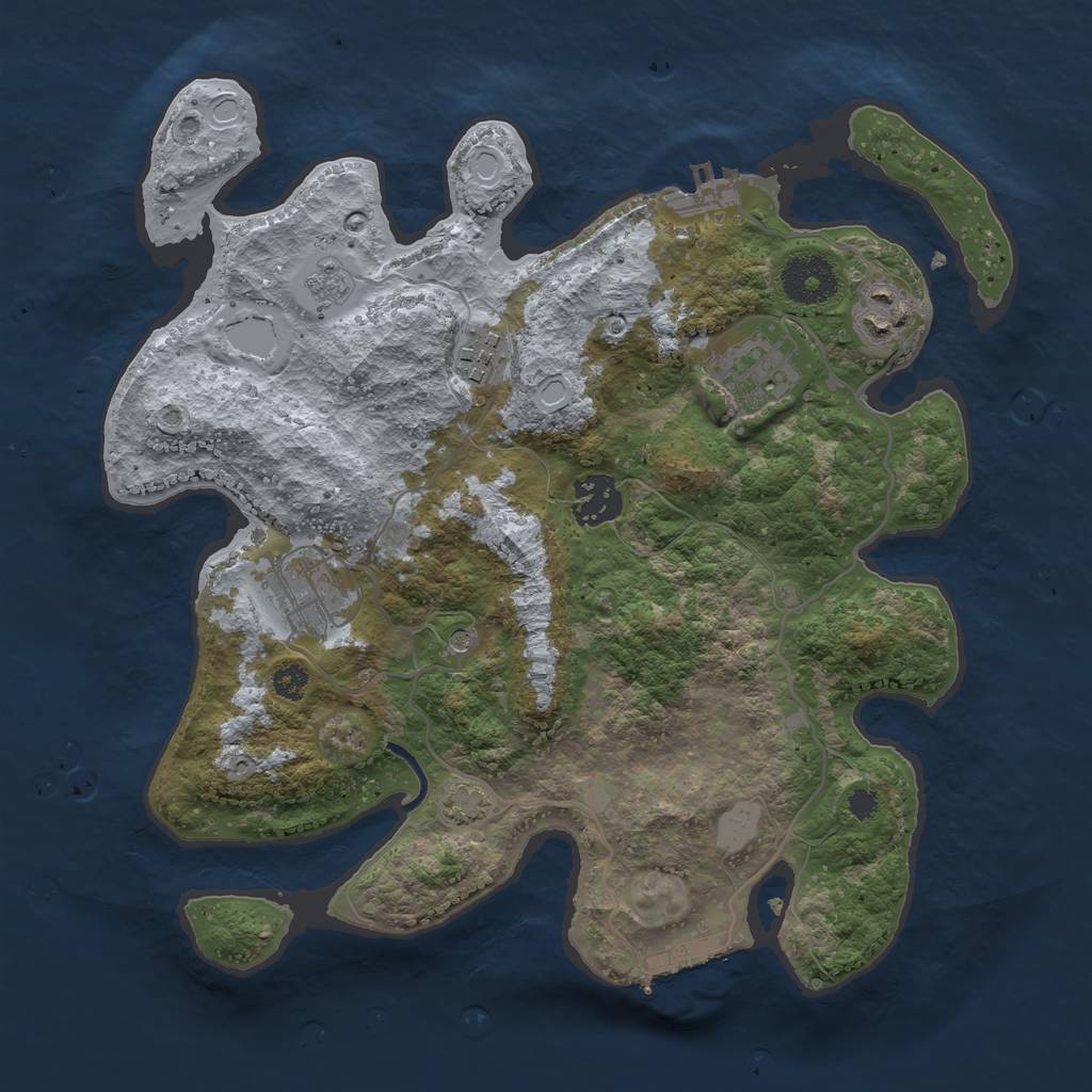 Rust Map: Procedural Map, Size: 3137, Seed: 1443164252, 13 Monuments