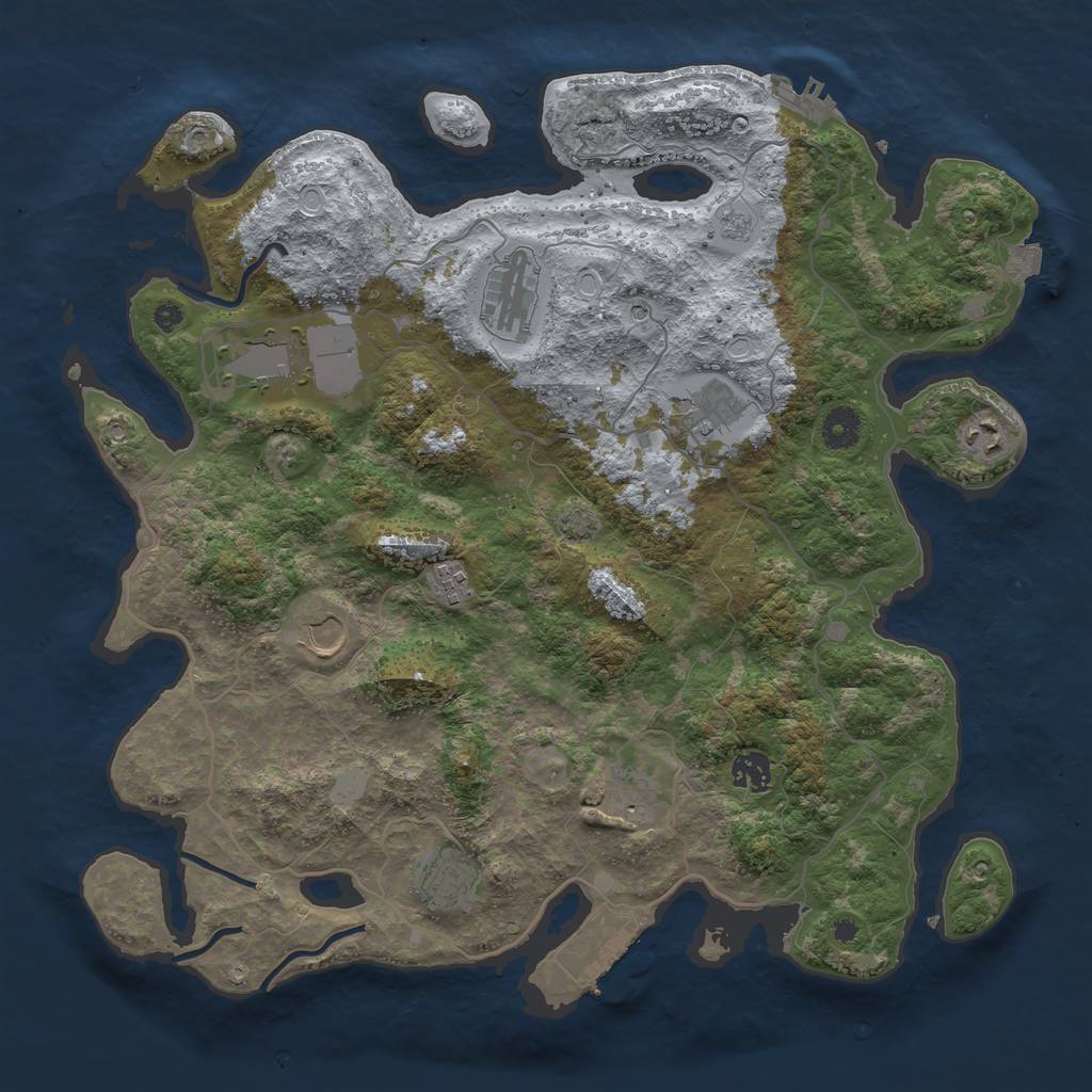 Rust Map: Procedural Map, Size: 4000, Seed: 1552761707, 17 Monuments