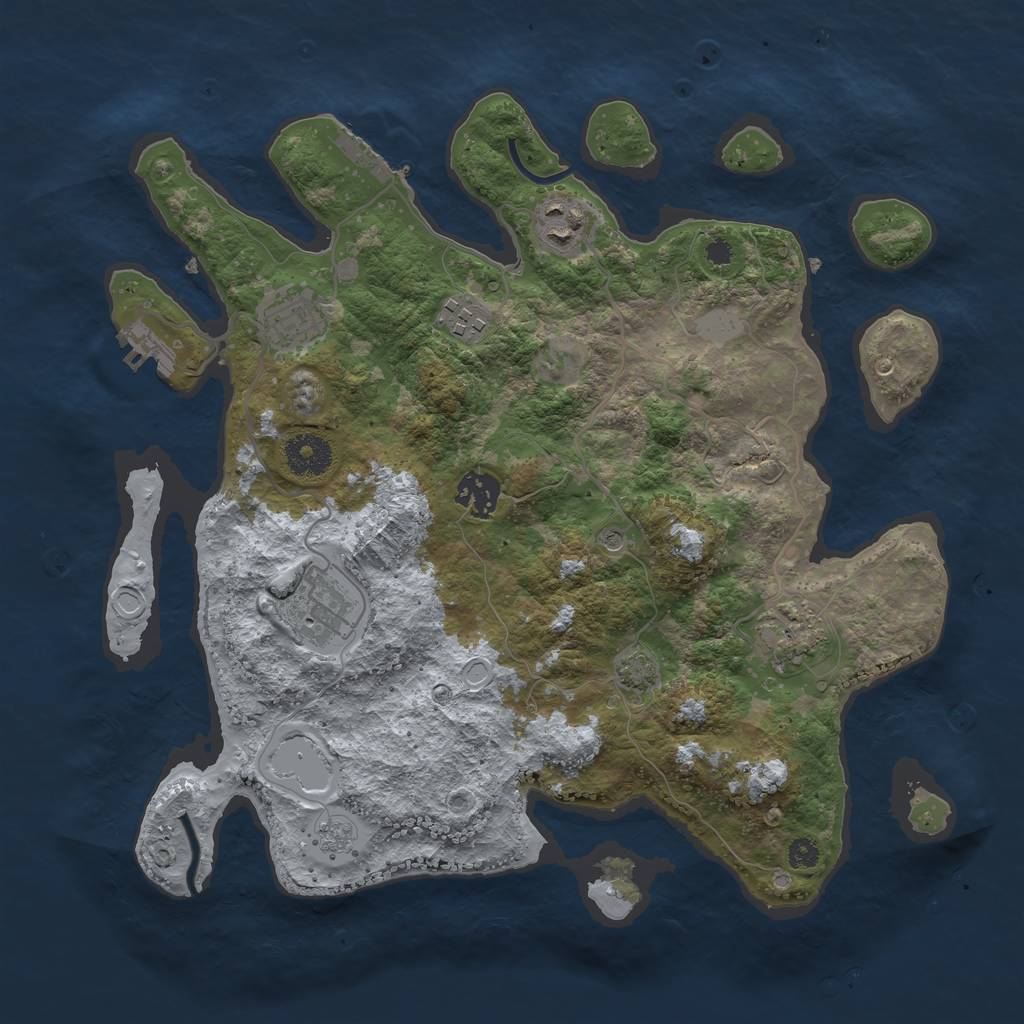 Rust Map: Procedural Map, Size: 3400, Seed: 771177, 14 Monuments