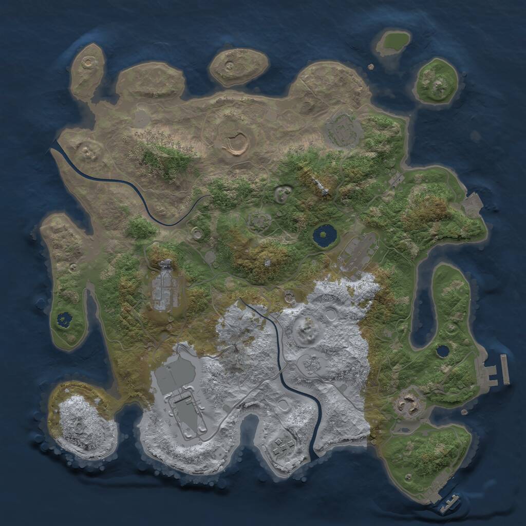 Rust Map: Procedural Map, Size: 3500, Seed: 1106653418, 13 Monuments