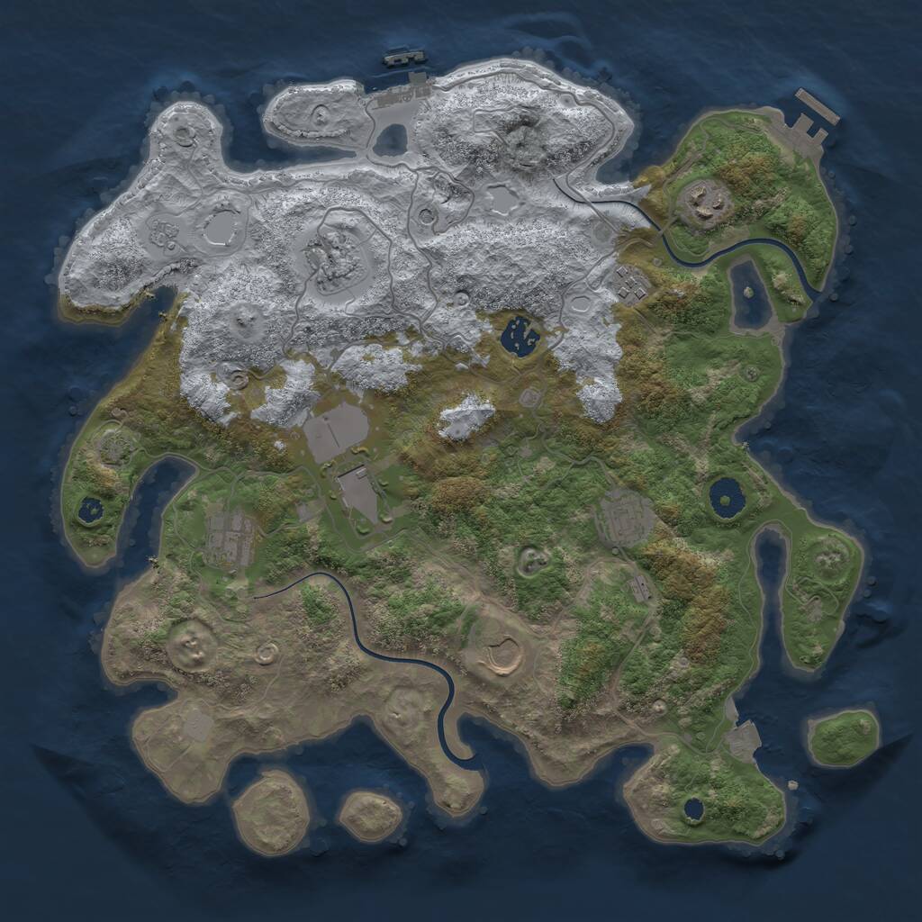 Rust Map: Procedural Map, Size: 3700, Seed: 92945687, 14 Monuments