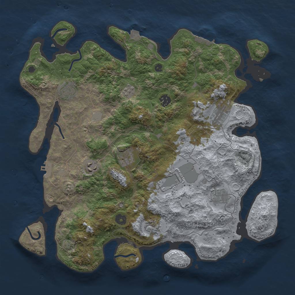 Rust Map: Procedural Map, Size: 3900, Seed: 16630630, 17 Monuments