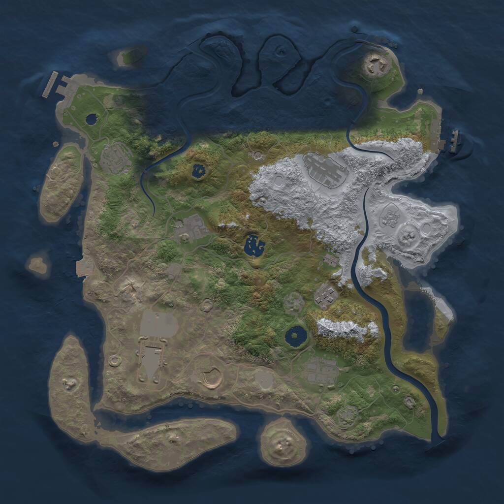Rust Map: Procedural Map, Size: 3629, Seed: 507356070, 15 Monuments