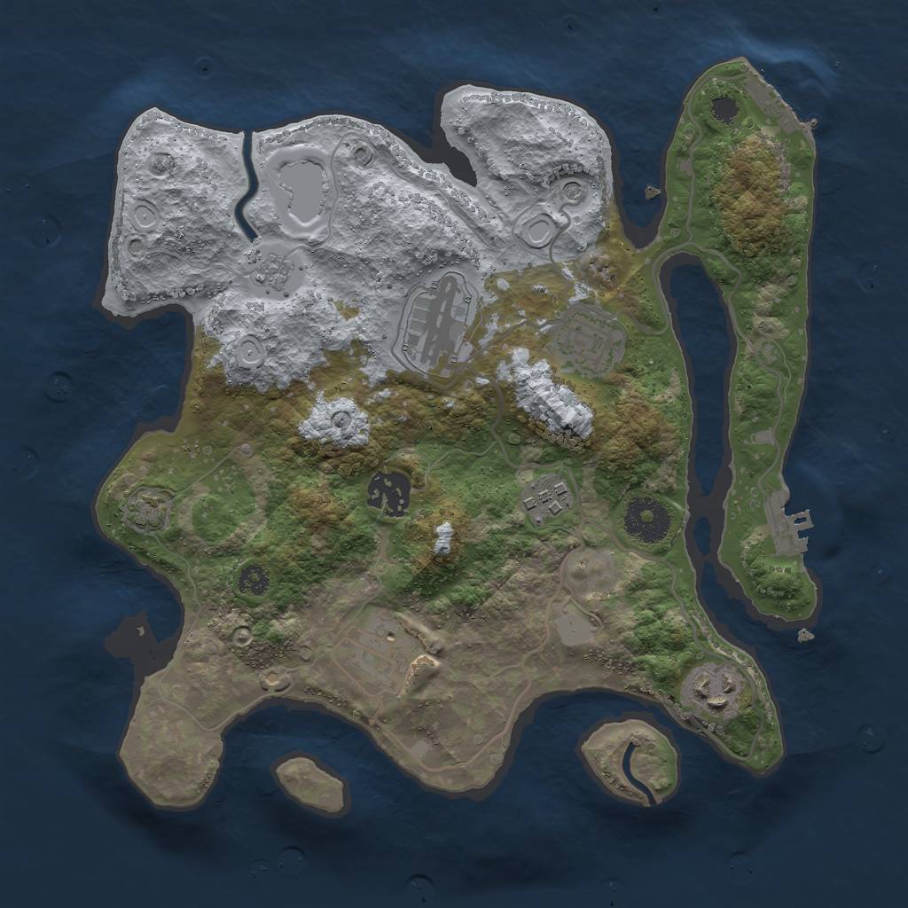 Rust Map: Procedural Map, Size: 3000, Seed: 561066108, 14 Monuments