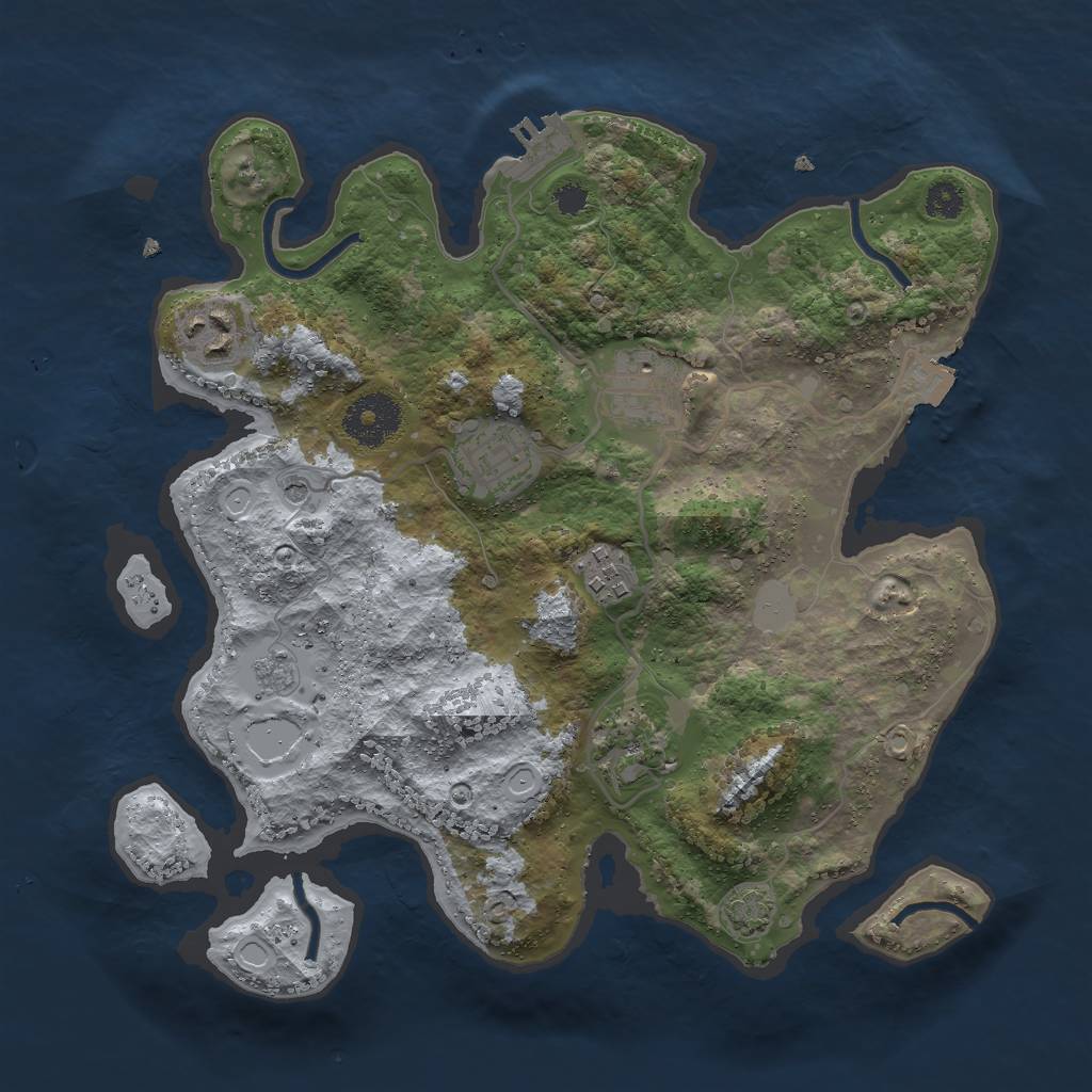 Rust Map: Procedural Map, Size: 3000, Seed: 940932787, 12 Monuments