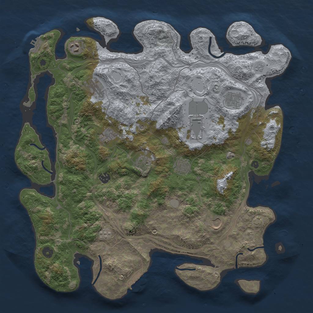 Rust Map: Procedural Map, Size: 4300, Seed: 12624830, 18 Monuments