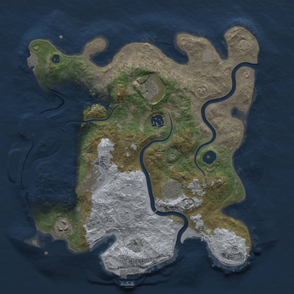 Rust Map: Procedural Map, Size: 3400, Seed: 68820898, 12 Monuments