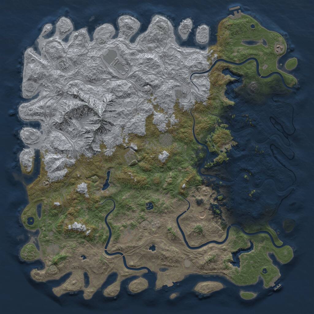 Rust Map: Procedural Map, Size: 6000, Seed: 1676677270, 17 Monuments