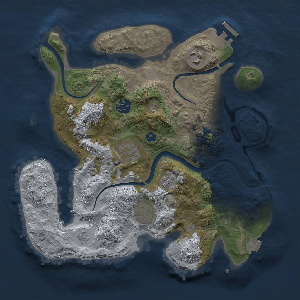 Rust Map: Procedural Map, Size: 3000, Seed: 26416, 10 Monuments