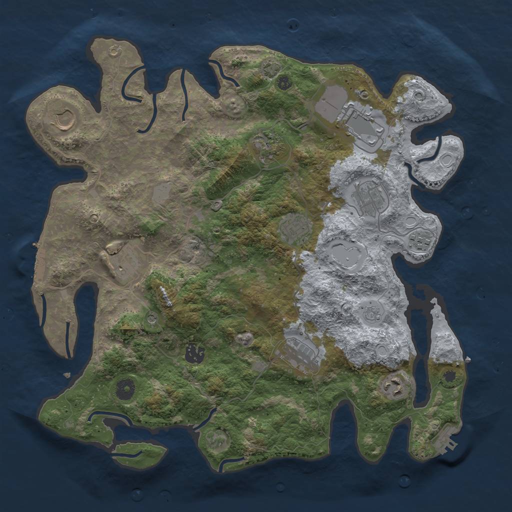 Rust Map: Procedural Map, Size: 3750, Seed: 98075562, 18 Monuments